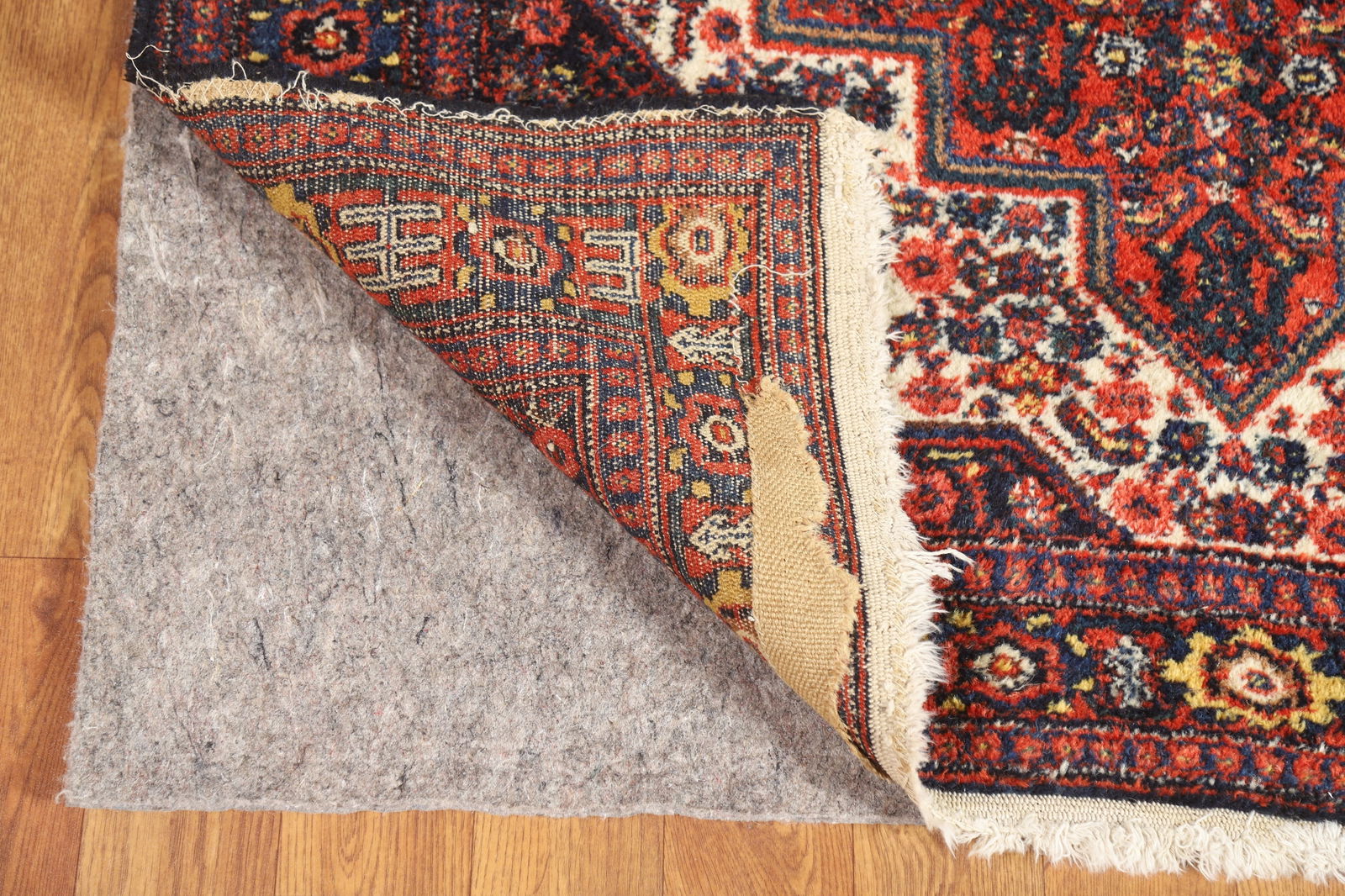 Antique Geometric Senneh Vegetable Dye Persian Rug 4x5 - 8