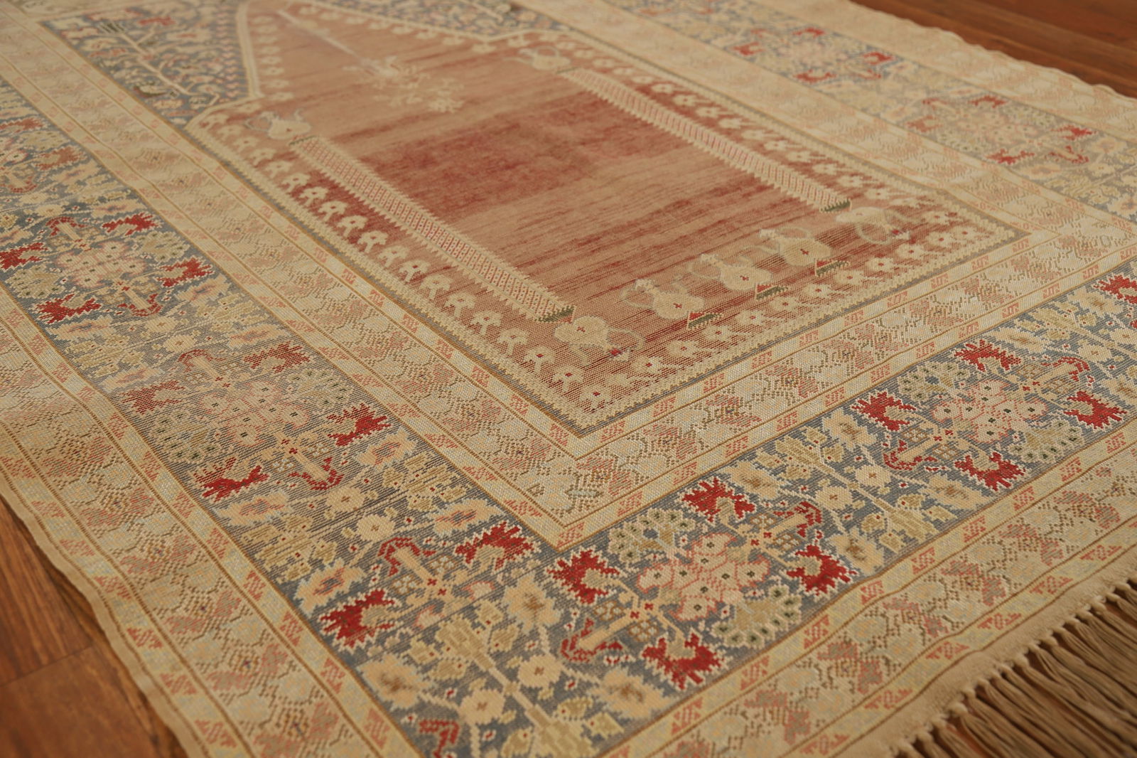 Pre-1900 Antique Vegetable Dye Silk Anatolian Turkish Rug 4x6 - 6