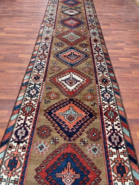 Antique Persian Northwest Camel Hair Runner-5005 - 3