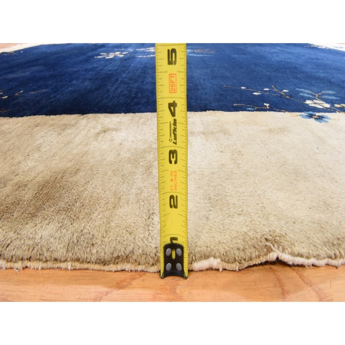 Midnight Blue Antique Chinese Nichols Art Deco Hand Knotted Wool Rug - 9