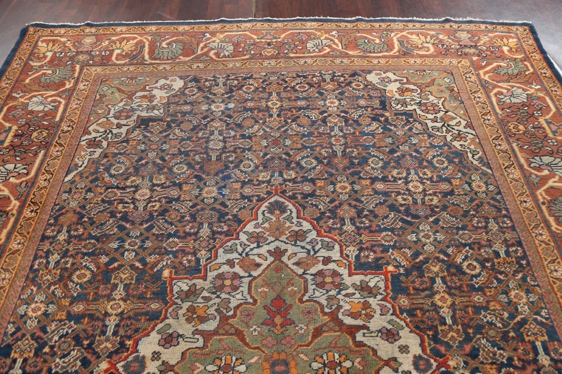Pre-1900 Antique Vegetable Dye Mahal Persian Rug 9x12 - 13