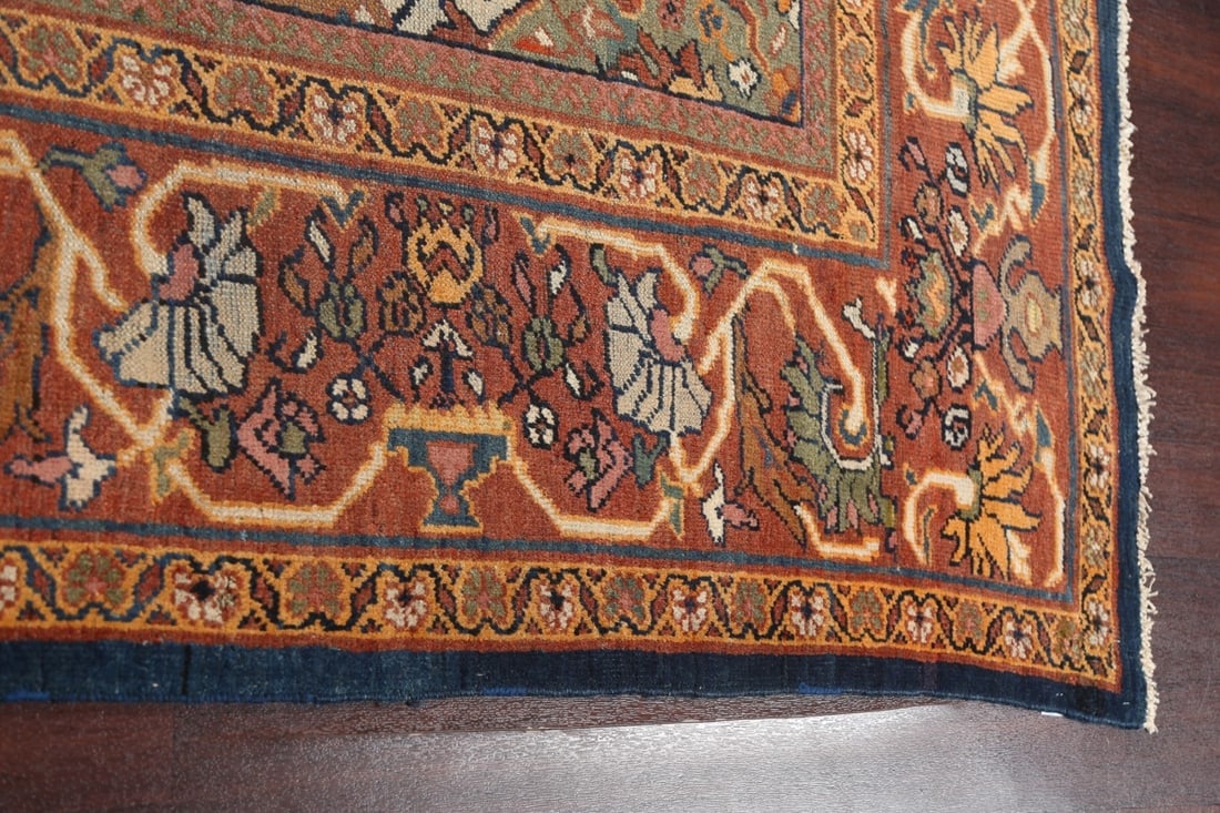 Pre-1900 Antique Vegetable Dye Mahal Persian Rug 9x12 - 14