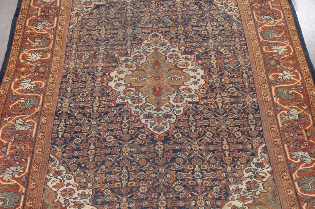 Pre-1900 Antique Vegetable Dye Mahal Persian Rug 9x12 - 4