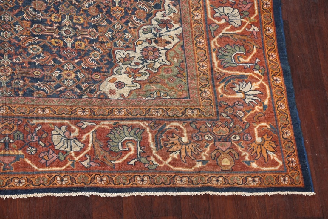 Pre-1900 Antique Vegetable Dye Mahal Persian Rug 9x12 - 7