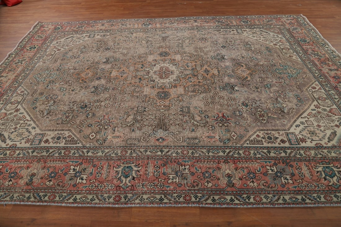 Antique Wool Tabriz Persian Area Rug 8x11 - 15