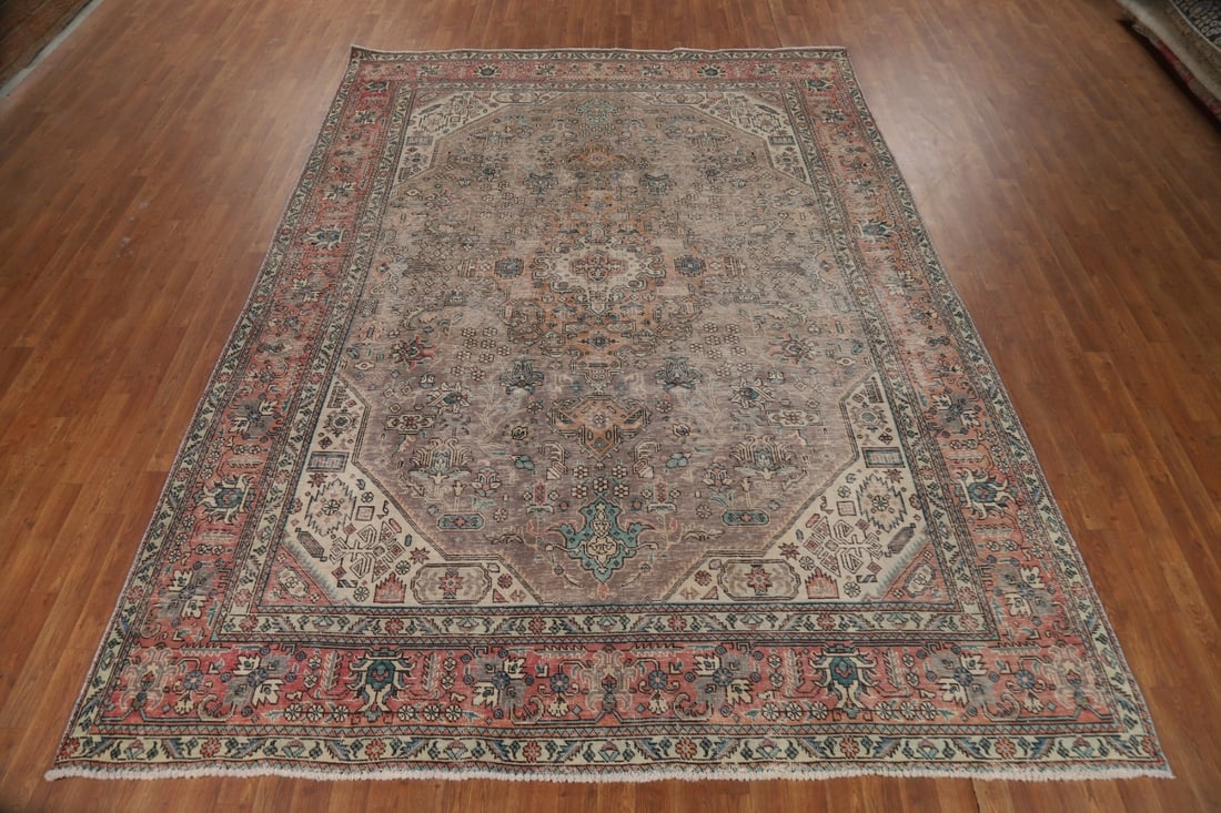 Antique Wool Tabriz Persian Area Rug 8x11 - 16