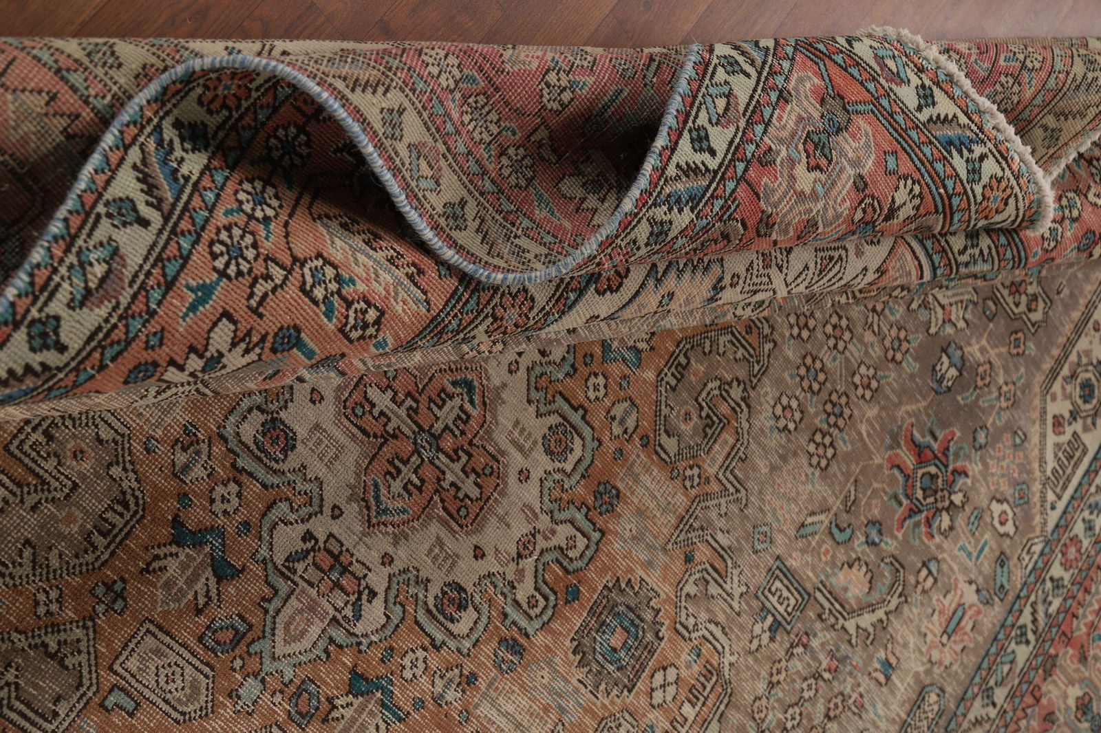 Antique Wool Tabriz Persian Area Rug 8x11 - 18