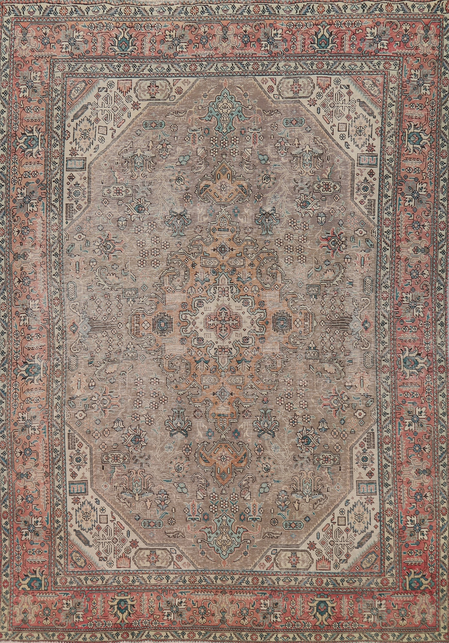 Antique Wool Tabriz Persian Area Rug 8x11: Title: Antique Wool Tabriz Persian Area Rug 8x11 Description:A Beautiful Genuine Iran ( Persia ) Tabriz rug is Hand Knotted by skillful weavers in Iran ( Persia ) with