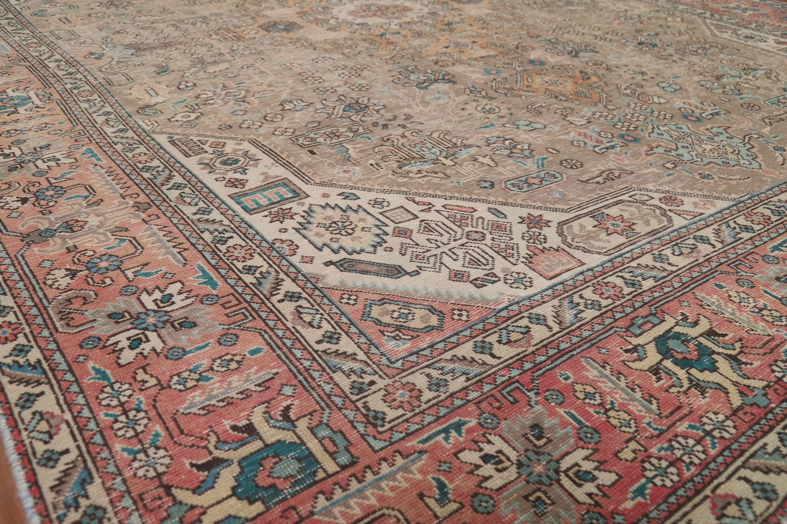 Antique Wool Tabriz Persian Area Rug 8x11 - 6