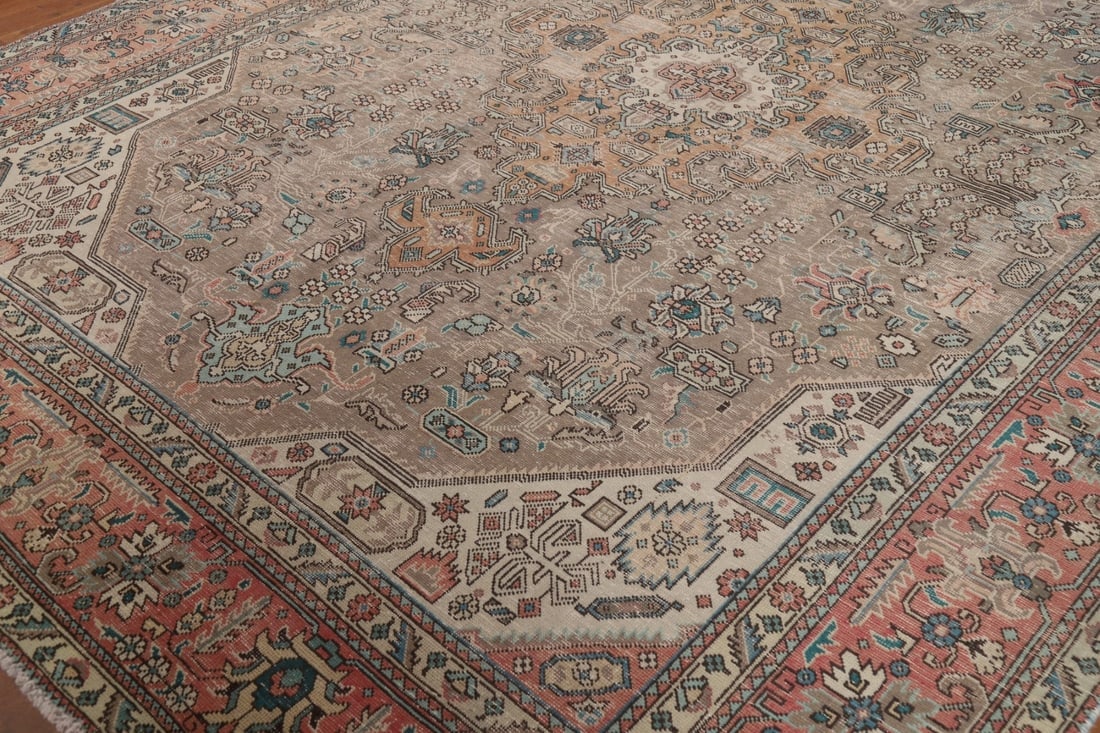Antique Wool Tabriz Persian Area Rug 8x11 - 7