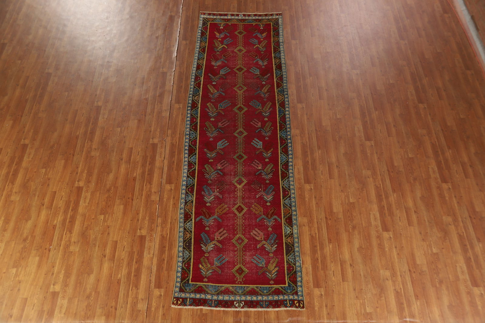 Pre-1900 Antique Karabagh Vegetable Dye Runner Rug 4x12 - 16