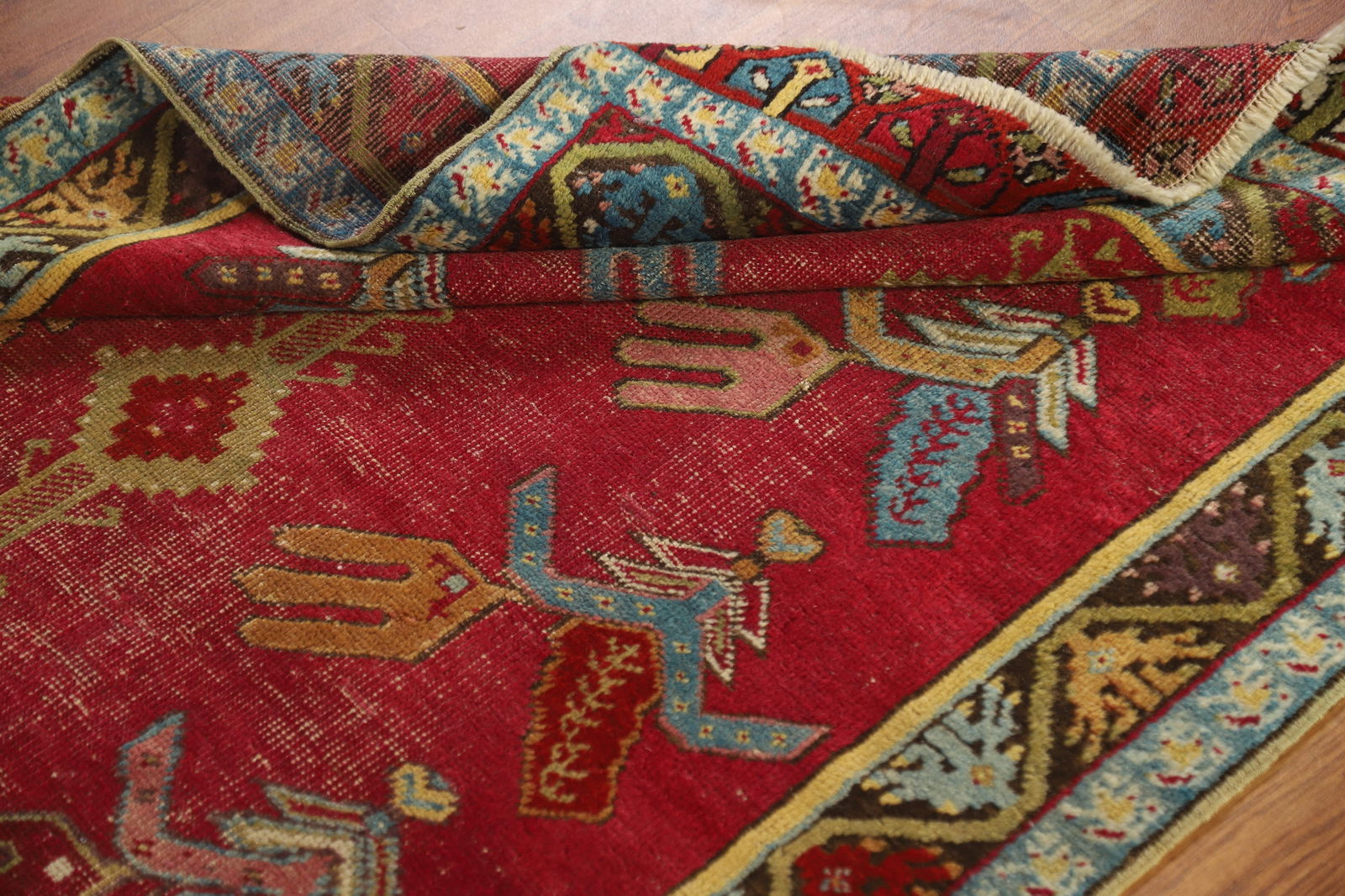 Pre-1900 Antique Karabagh Vegetable Dye Runner Rug 4x12 - 17