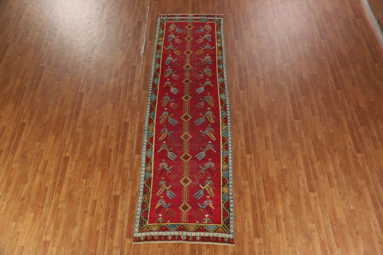 Pre-1900 Antique Karabagh Vegetable Dye Runner Rug 4x12 - 3