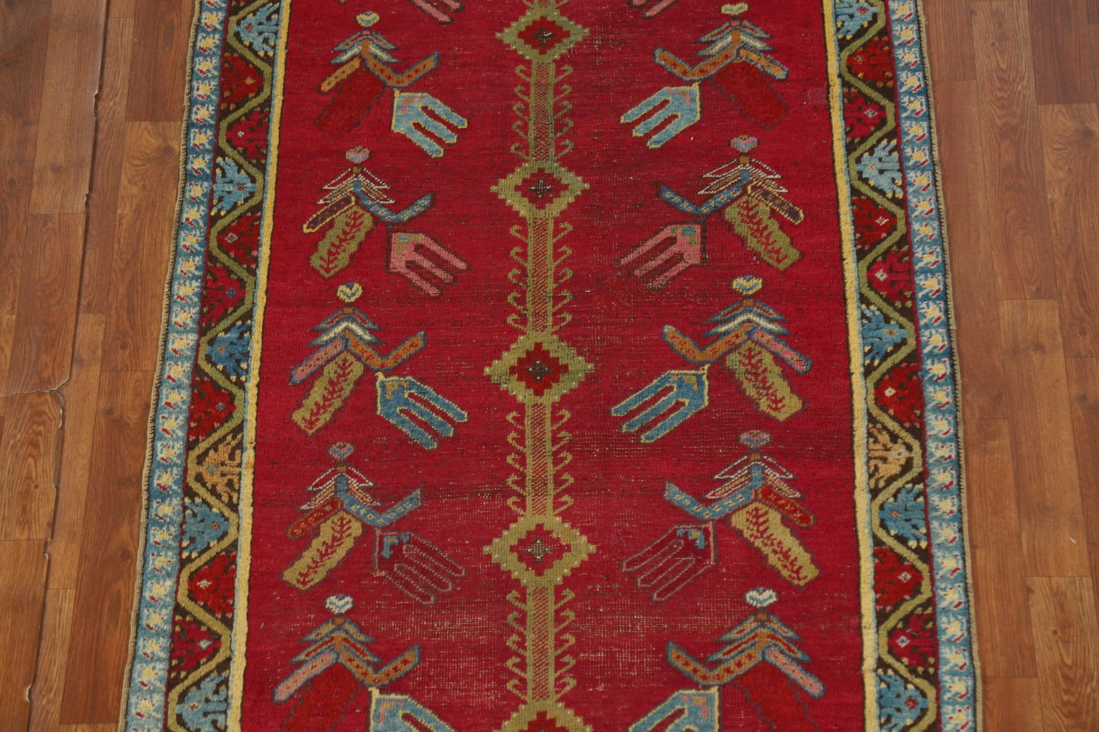 Pre-1900 Antique Karabagh Vegetable Dye Runner Rug 4x12 - 4