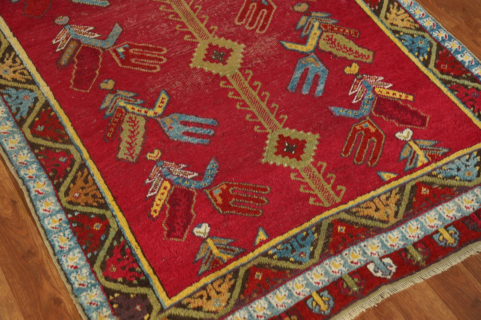 Pre-1900 Antique Karabagh Vegetable Dye Runner Rug 4x12 - 7