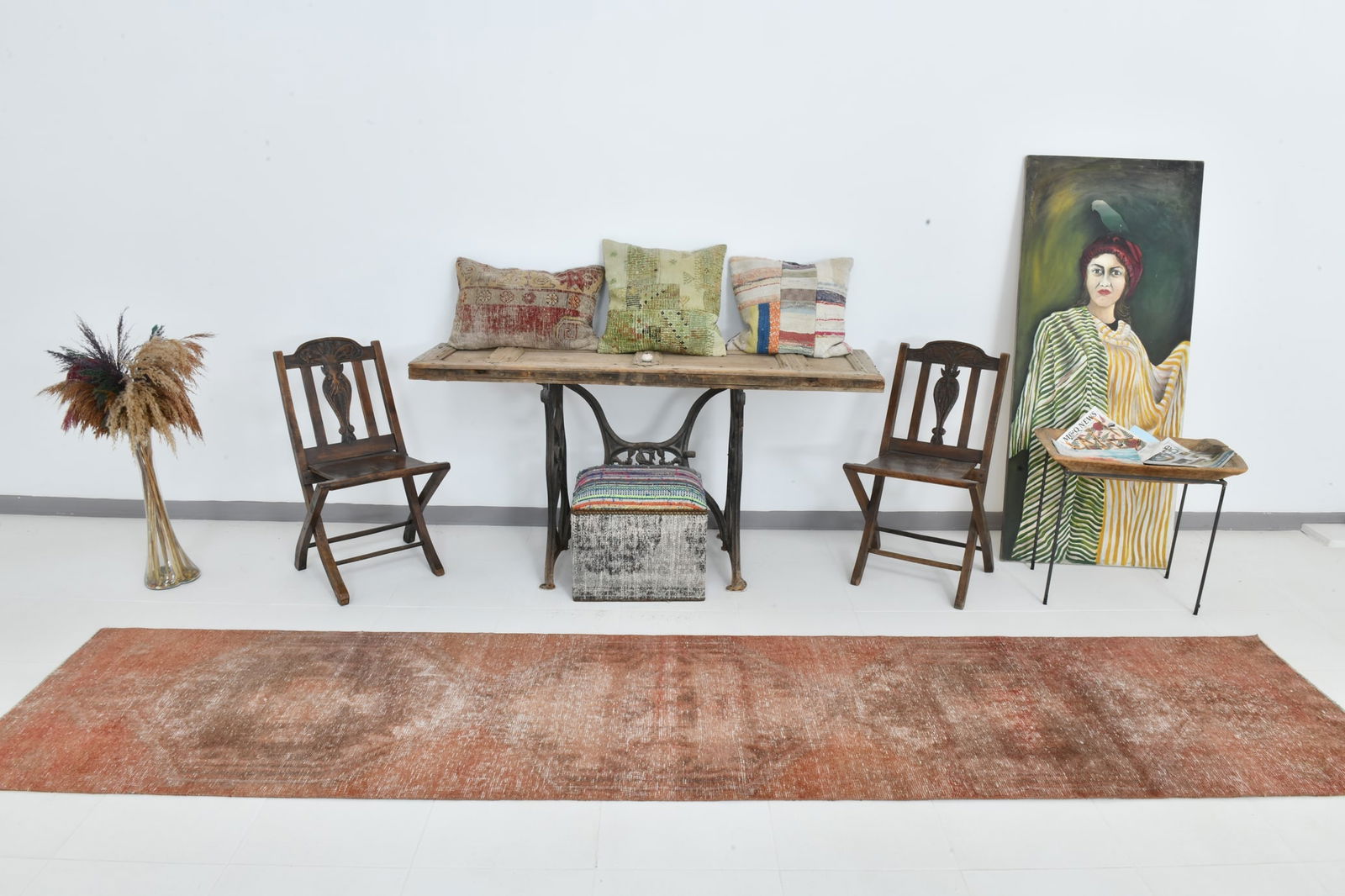 2'7'' x 12'5'' Turkish Vintage Runner Rug - 22962 - 2