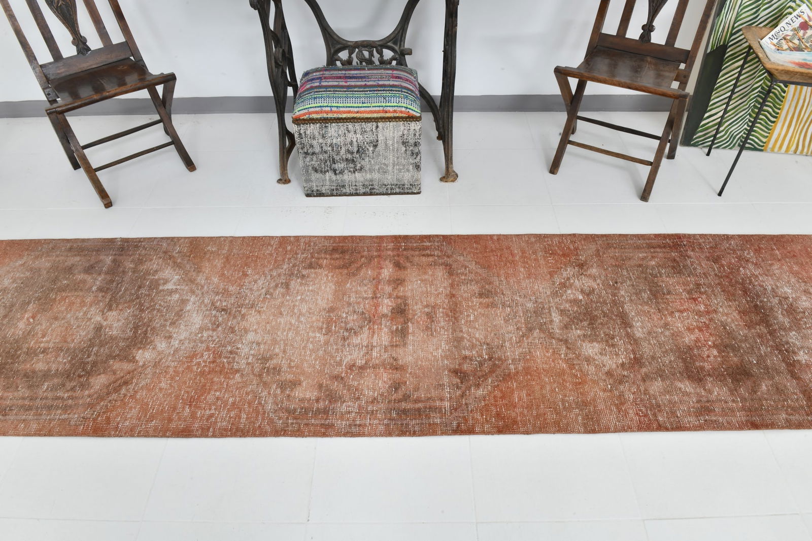2'7'' x 12'5'' Turkish Vintage Runner Rug - 22962 - 3