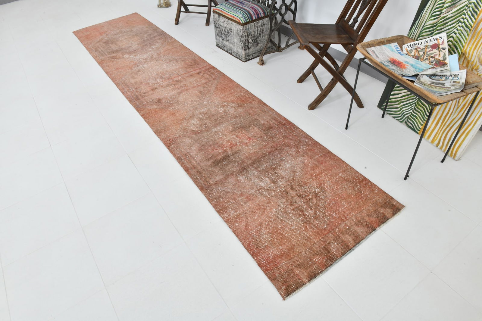 2'7'' x 12'5'' Turkish Vintage Runner Rug - 22962 - 4