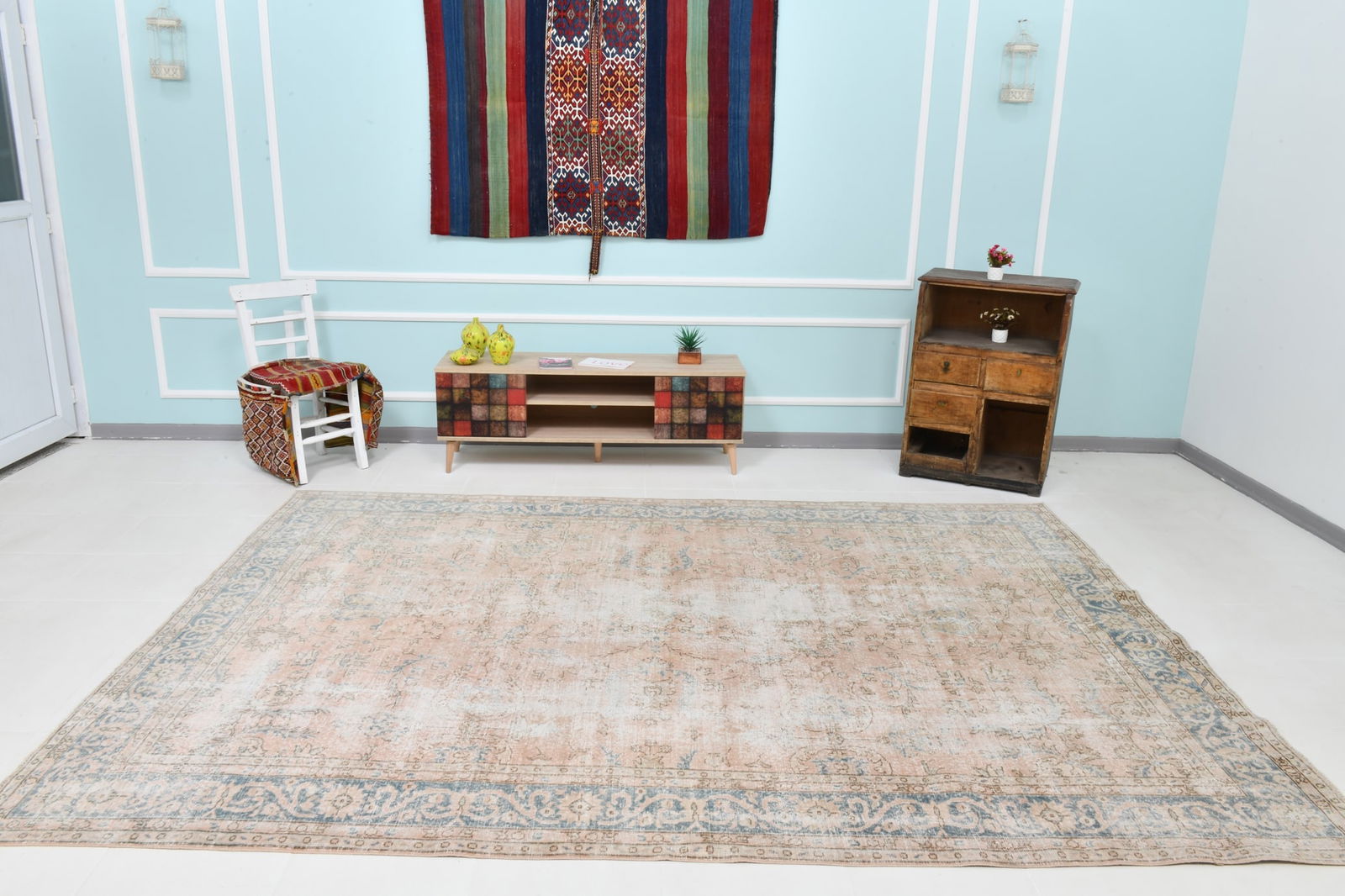 7'10'' x 10'8'' Turkish Vintage Runner Rug - 22062 - 2