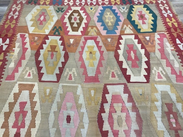 Colorful antique Caucasian Kilim rug-4892 - 4