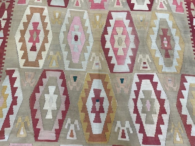 Colorful antique Caucasian Kilim rug-4892 - 5