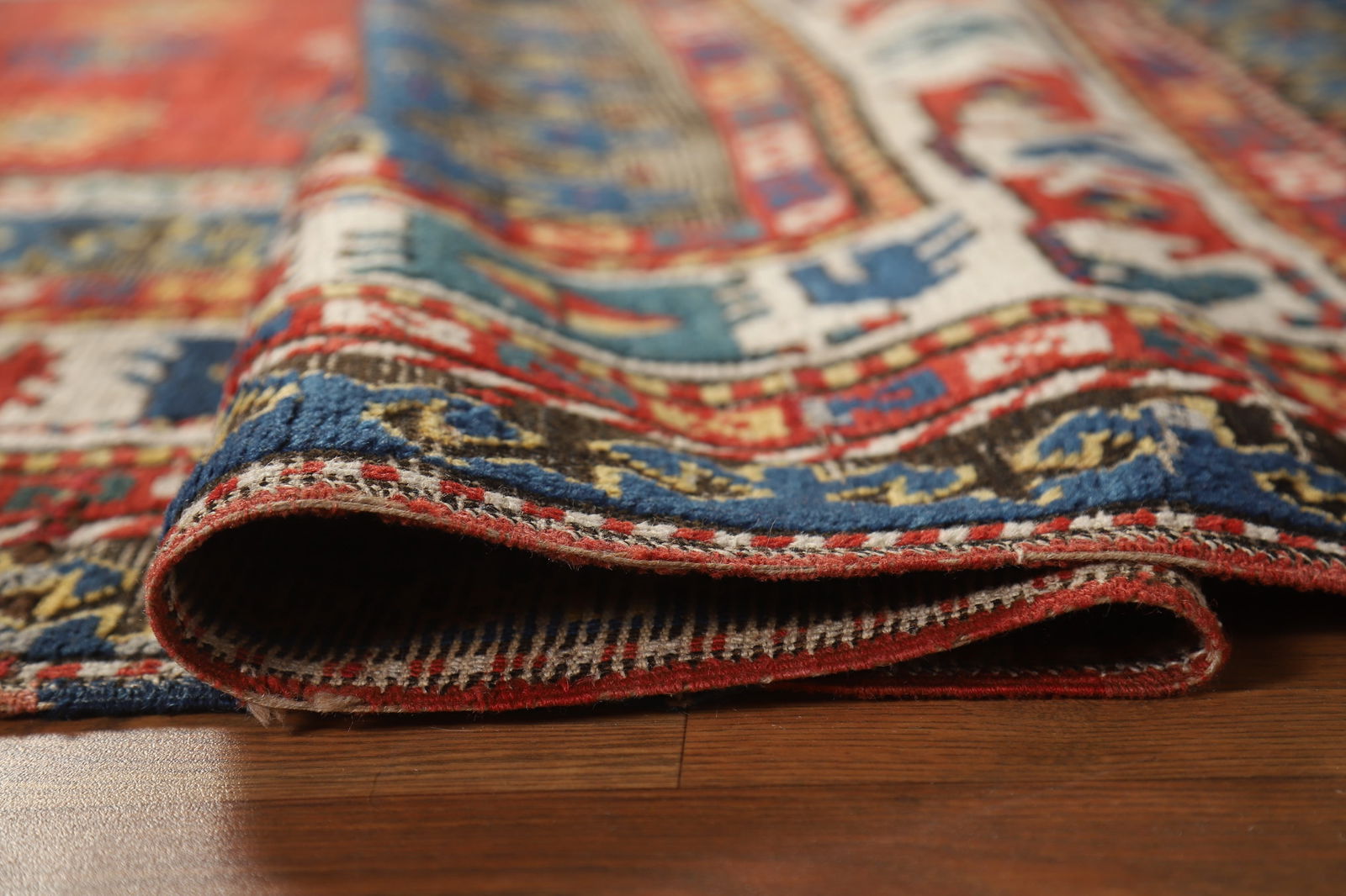 Pre-1900 Antique Kazak Vegetable Dye Area Rug 5x8 - 13