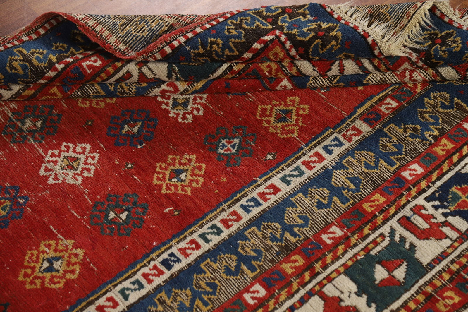 Pre-1900 Antique Kazak Vegetable Dye Area Rug 5x8 - 16