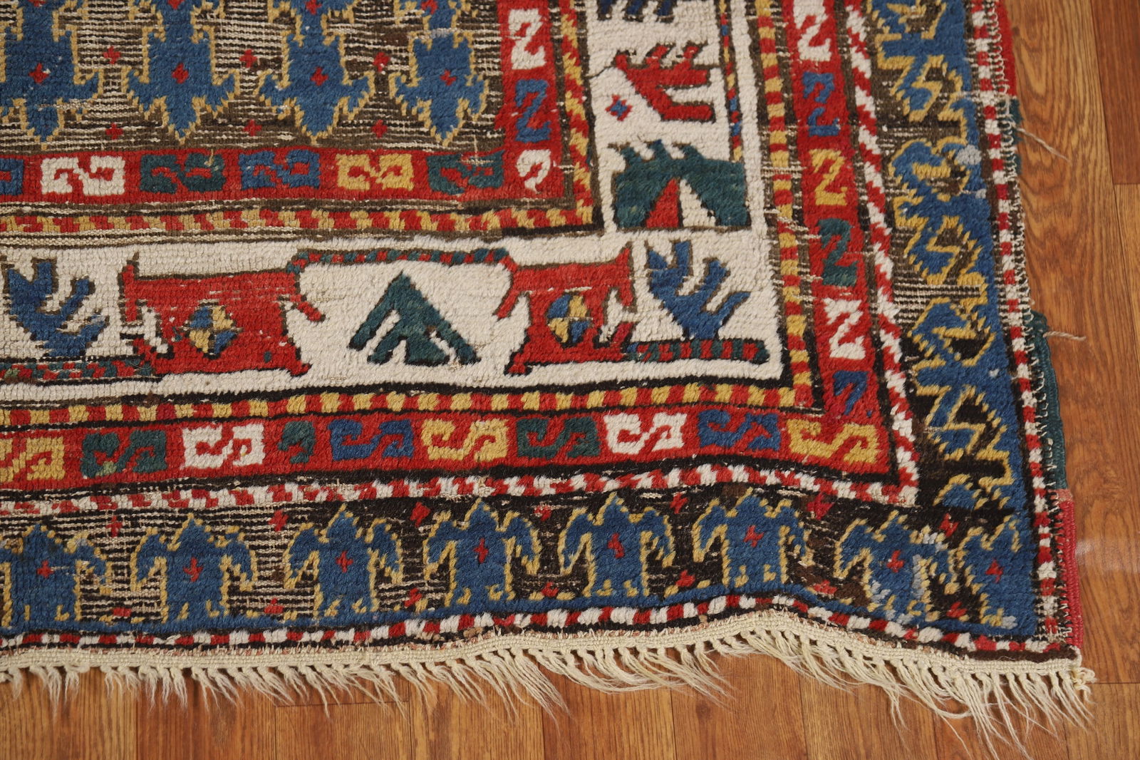 Pre-1900 Antique Kazak Vegetable Dye Area Rug 5x8 - 5