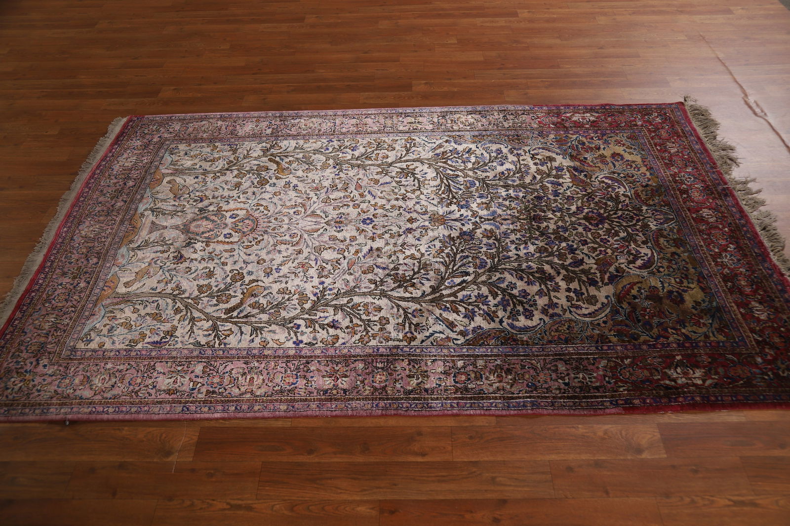Pre-1900 Antique Vegetable Dye Kashan Persian Rug 4x7 - 13