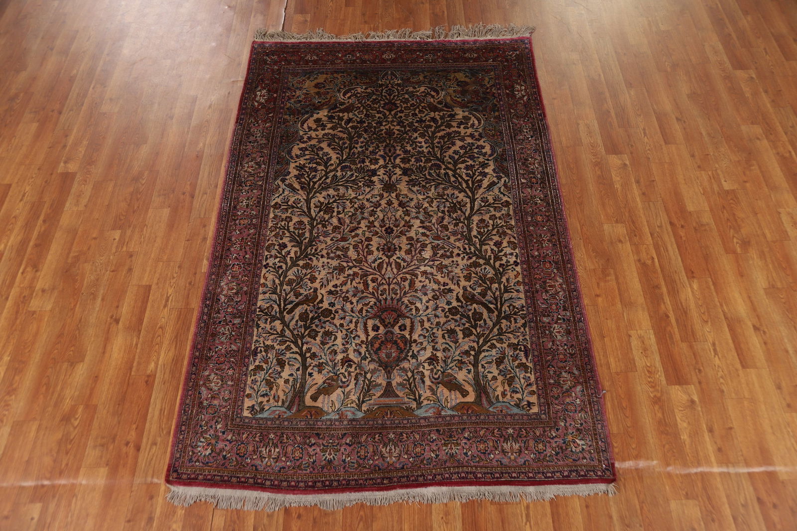 Pre-1900 Antique Vegetable Dye Kashan Persian Rug 4x7 - 14