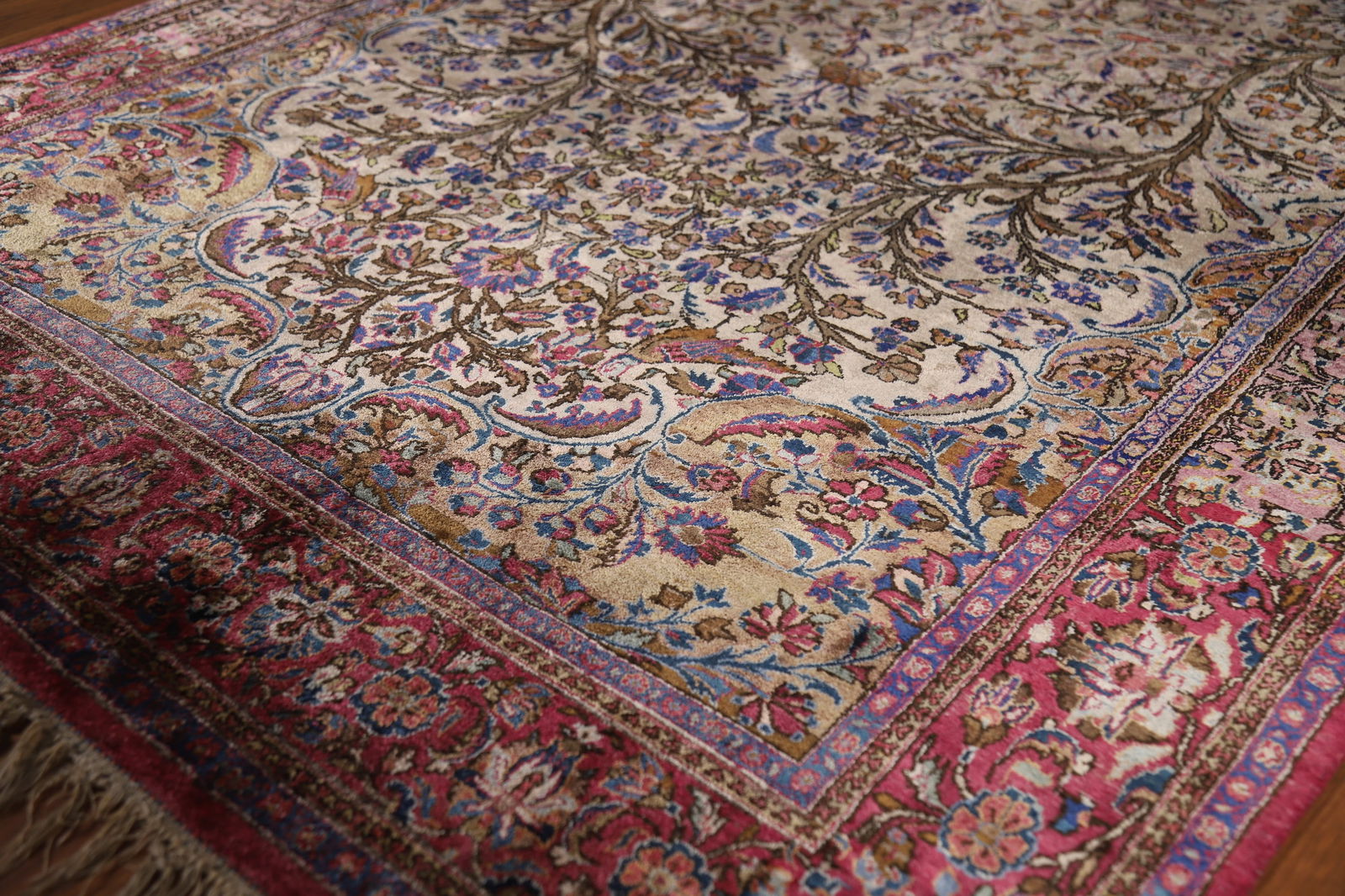 Pre-1900 Antique Vegetable Dye Kashan Persian Rug 4x7 - 7