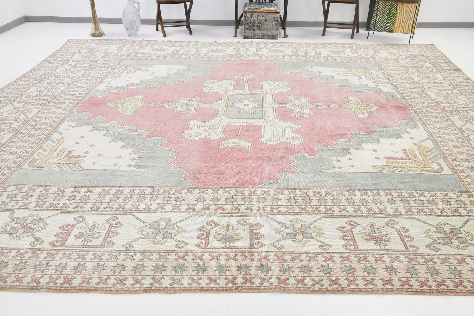 13'2'' x 14'9'' Unique Handmade Vintage Rug - 6324 - 3