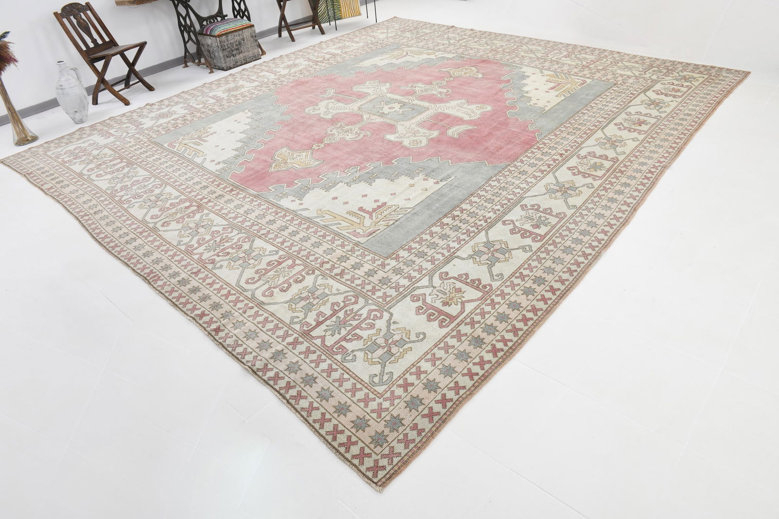13'2'' x 14'9'' Unique Handmade Vintage Rug - 6324 - 4