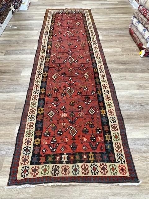 Antique Northwest Shahsavan Runner-2245: Title:Antique Northwest Shahsavan Runner-2245 Description:Beautiful tribal Shahsavand Runner from northwest persia, size 3 ft. 5 inches by 12 ft, circa 1910, excellnt condition with a good pile throug