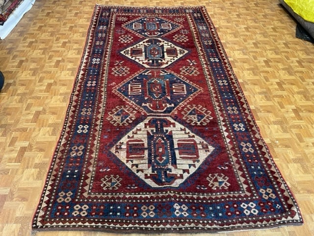Antique Kazak Caucasian rug-5039