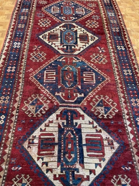 Antique Kazak Caucasian rug-5039 - 3
