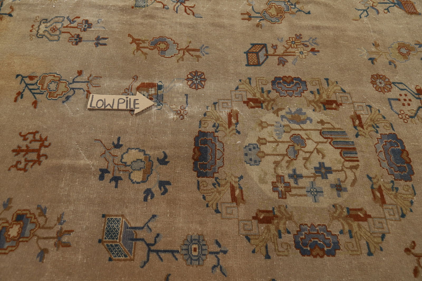 Antique Vegetable Dye Art Deco Chinese Accent Rug 9x11 - 14