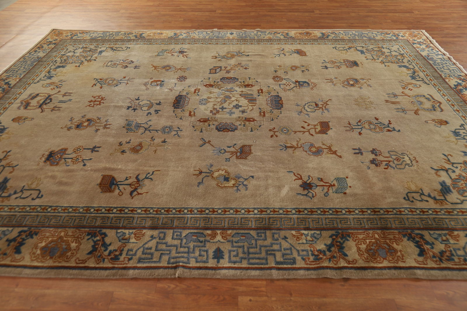 Antique Vegetable Dye Art Deco Chinese Accent Rug 9x11 - 18
