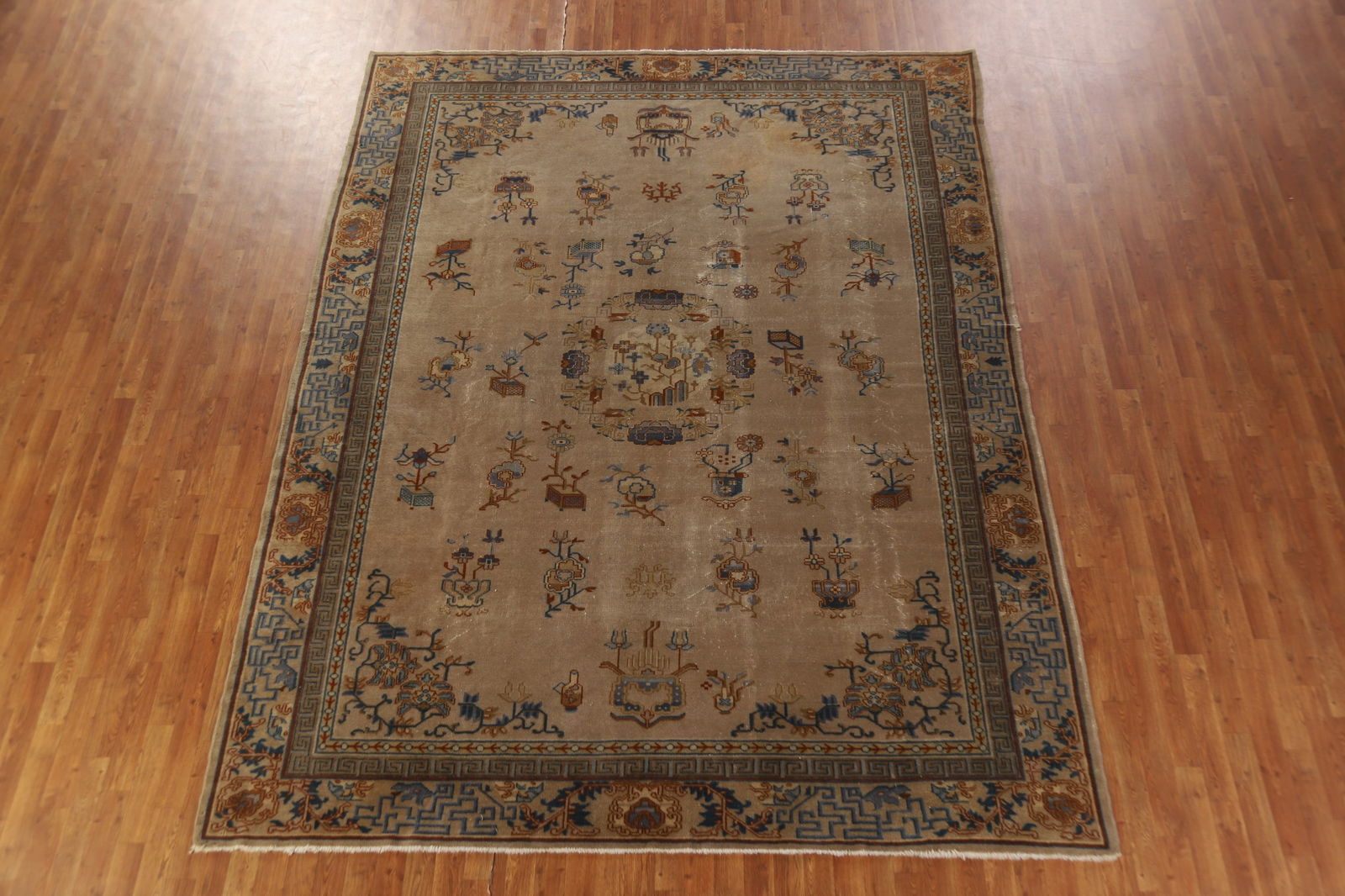 Antique Vegetable Dye Art Deco Chinese Accent Rug 9x11 - 19