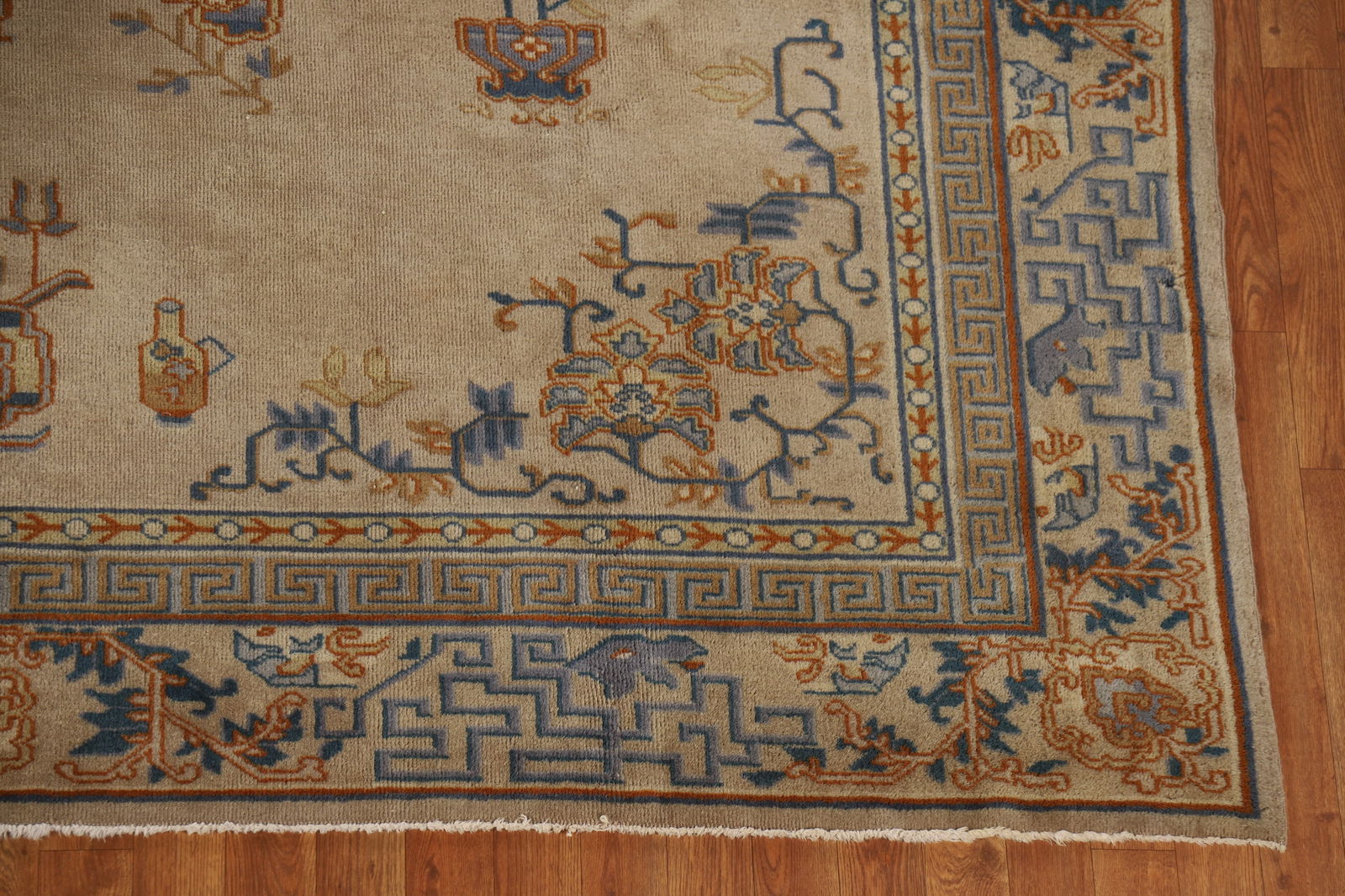 Antique Vegetable Dye Art Deco Chinese Accent Rug 9x11 - 5