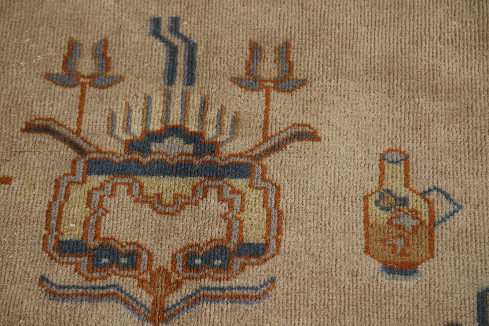 Antique Vegetable Dye Art Deco Chinese Accent Rug 9x11 - 9