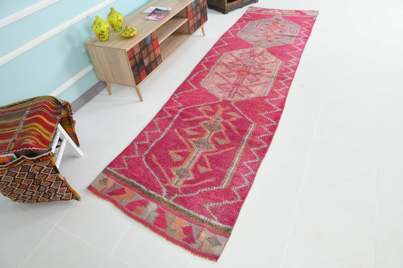 3'0'' x 11'0'' Vintage Wool Runner Rug - 18343 - 5