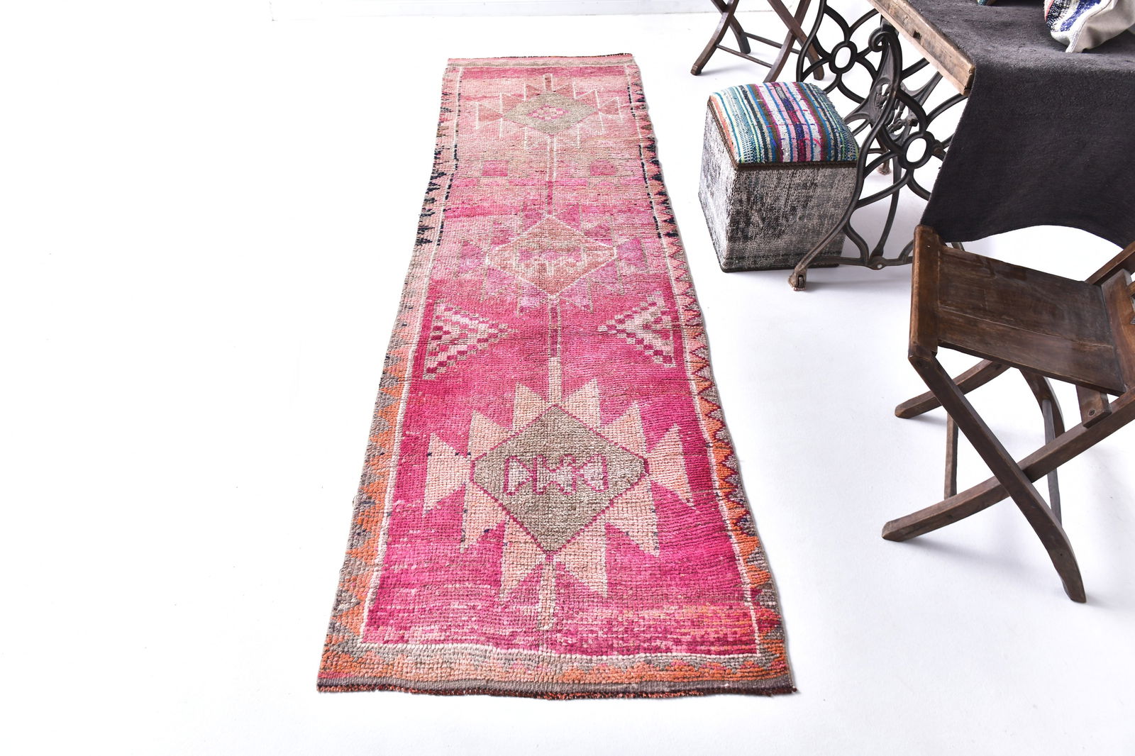 2'10'' x 10'0'' Vintage Wool Runner Rug - 18458 - 3