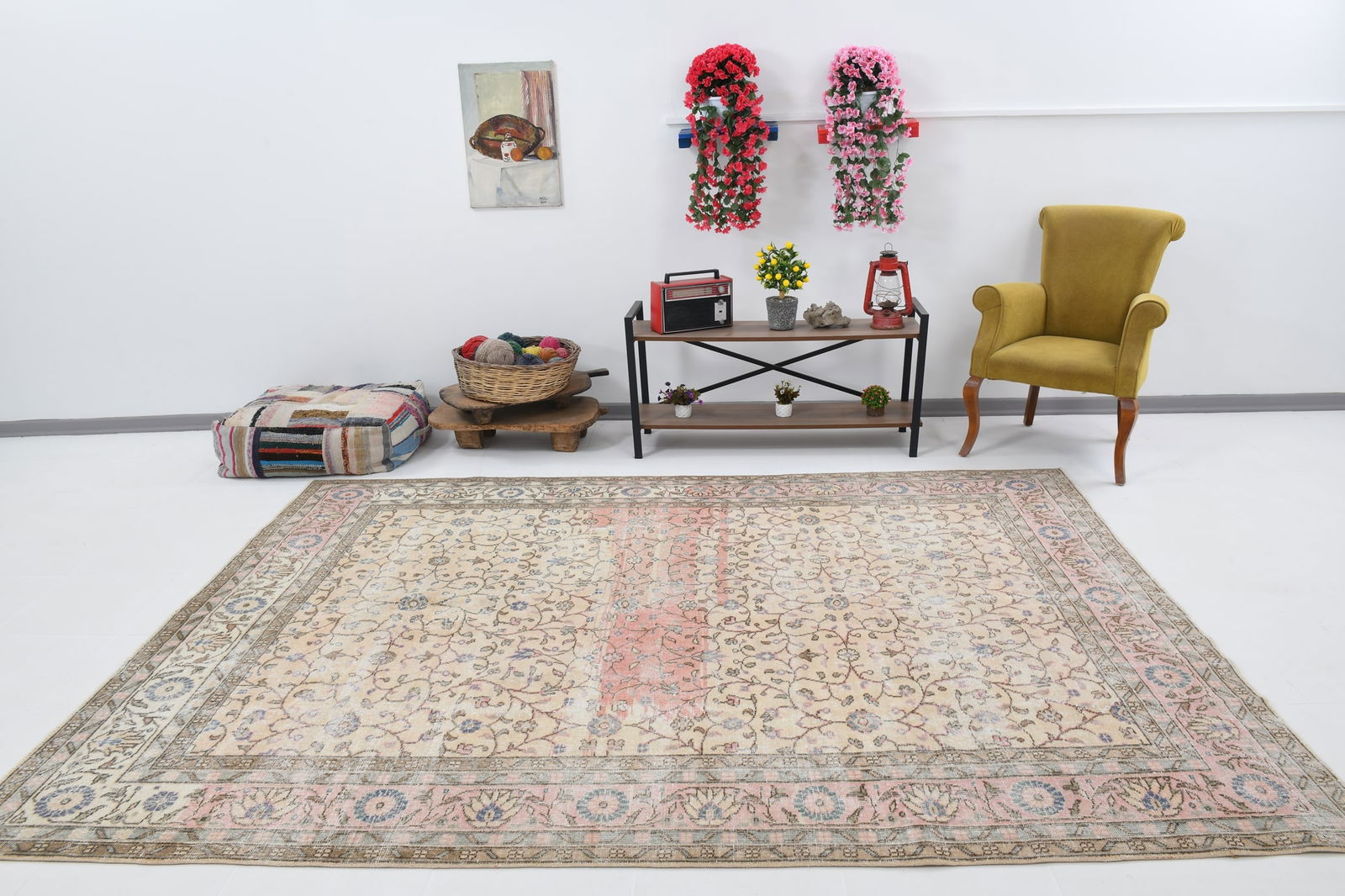 7'3'' x 9'10'' Handmade Vintage Wool Rug - 18645 - 2