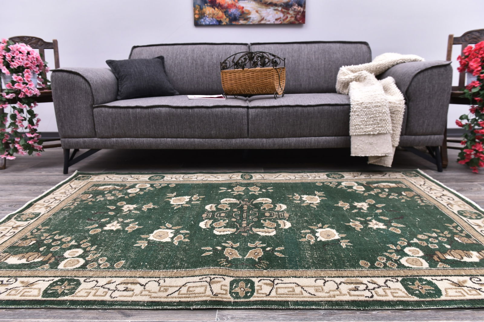 3'10'' x 6'7'' Handmade Vintage Wool Rug - 244713: Title: 3'10'' x 6'7'' Handmade Vintage Wool Rug - 244713Description:3'10'' x 6'7'' Handmade Vintage Wool Rug - 244713Origin:TurkiyeDate/Period:1960-90Materials:Wool,CottonDimension:3'10''x6'7'' ft,