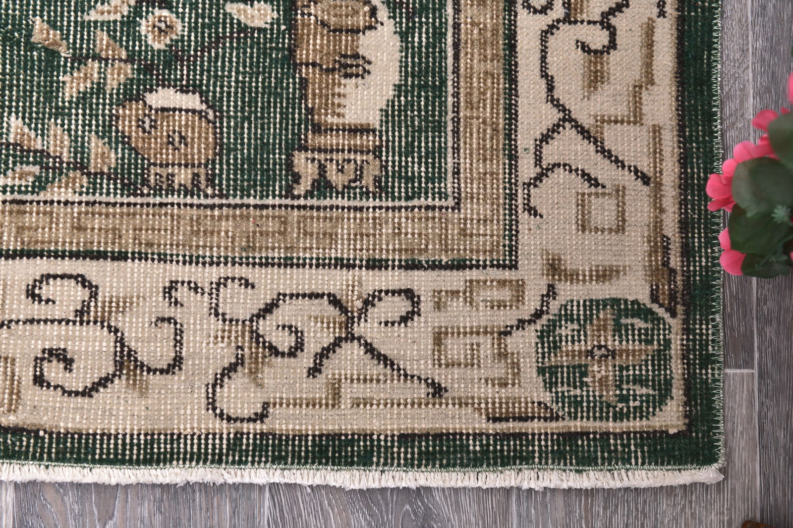 3'10'' x 6'7'' Handmade Vintage Wool Rug - 244713 - 9