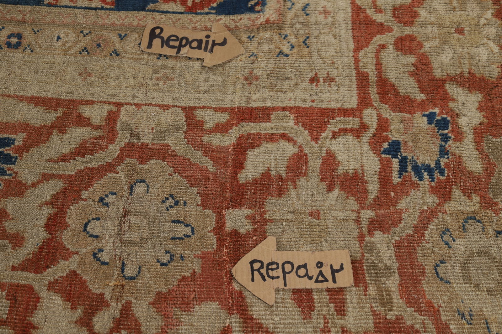 Pre-1900 Antique Vegetable Dye Sultanabad Persian Rug 11x19 - 14