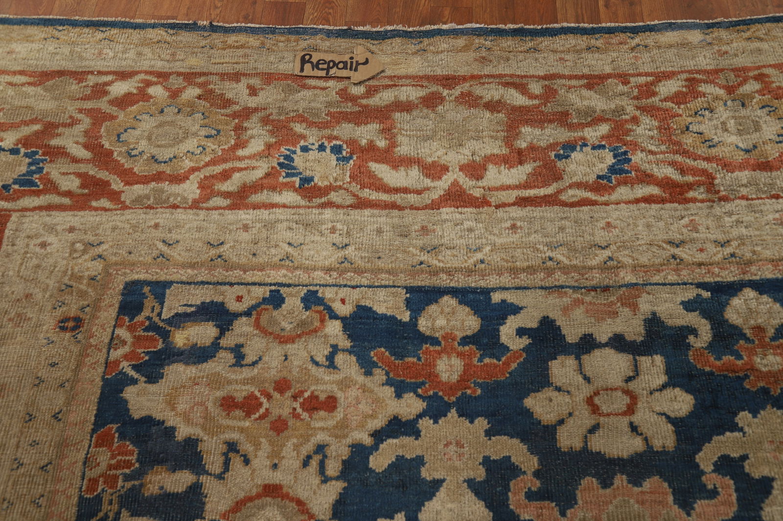 Pre-1900 Antique Vegetable Dye Sultanabad Persian Rug 11x19 - 17