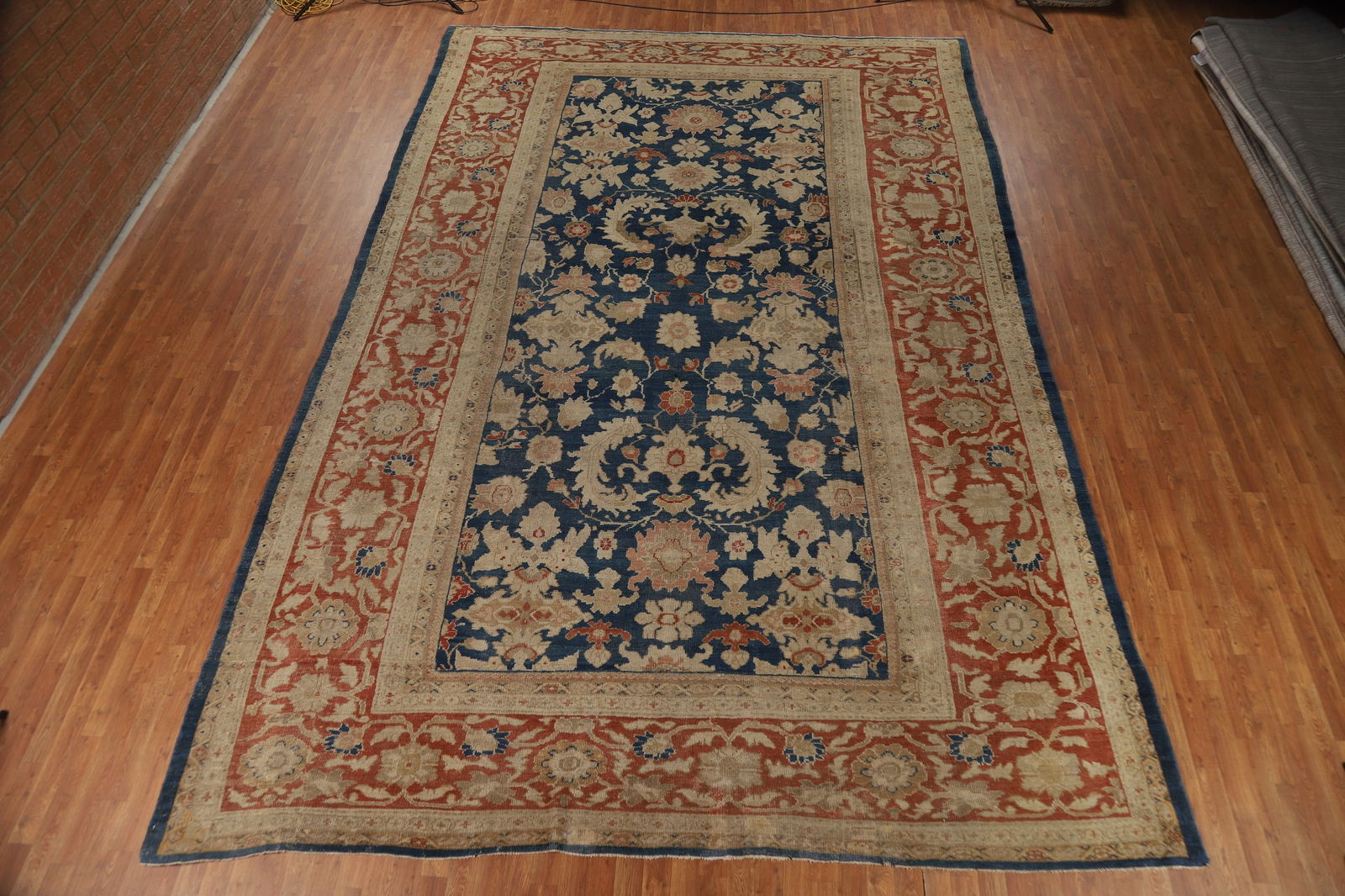 Pre-1900 Antique Vegetable Dye Sultanabad Persian Rug 11x19 - 20