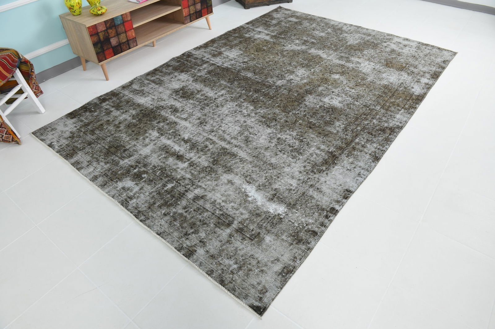 6'10'' x 10'3'' Handmade Vintage Wool Rug - 17482 - 5